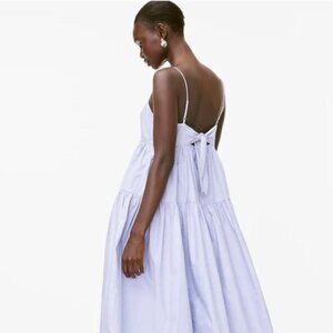 J.Crew Tie-Backed Tiered Cotton Poplin Dress